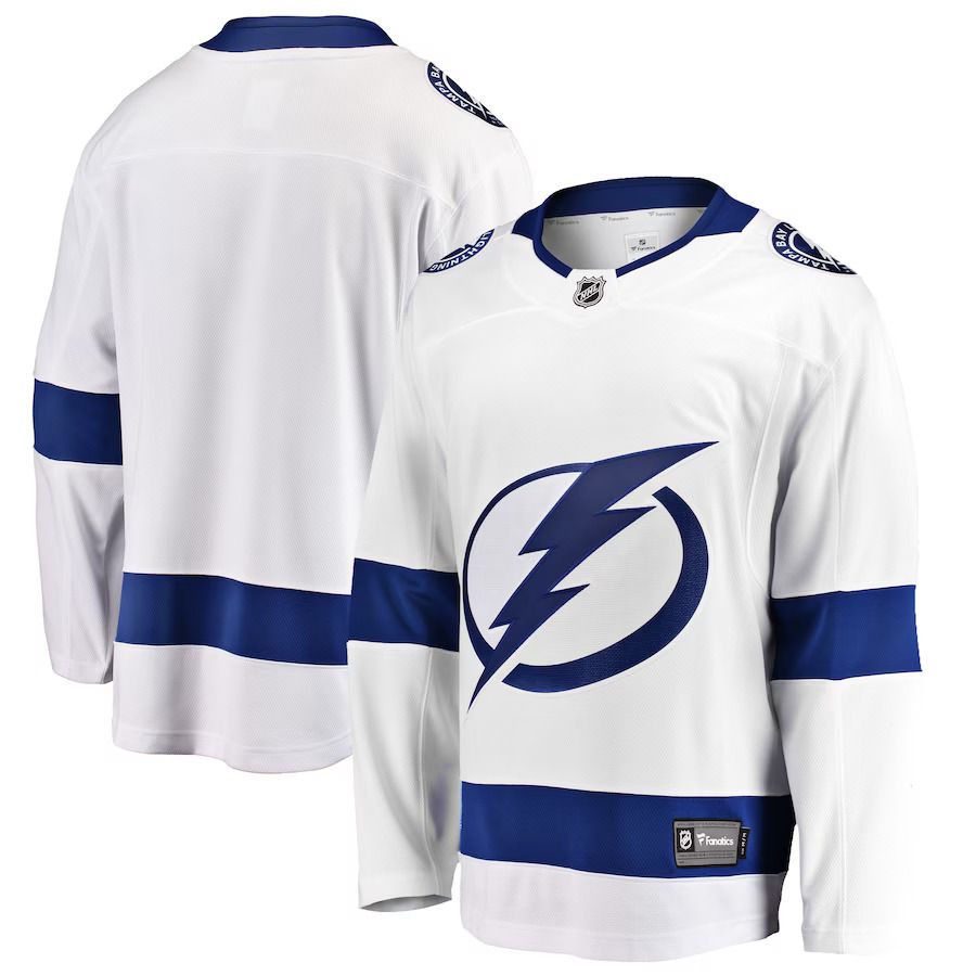 Men Tampa Bay Lightning Fanatics Branded White Breakaway Away NHL Jersey->tampa bay lightning->NHL Jersey